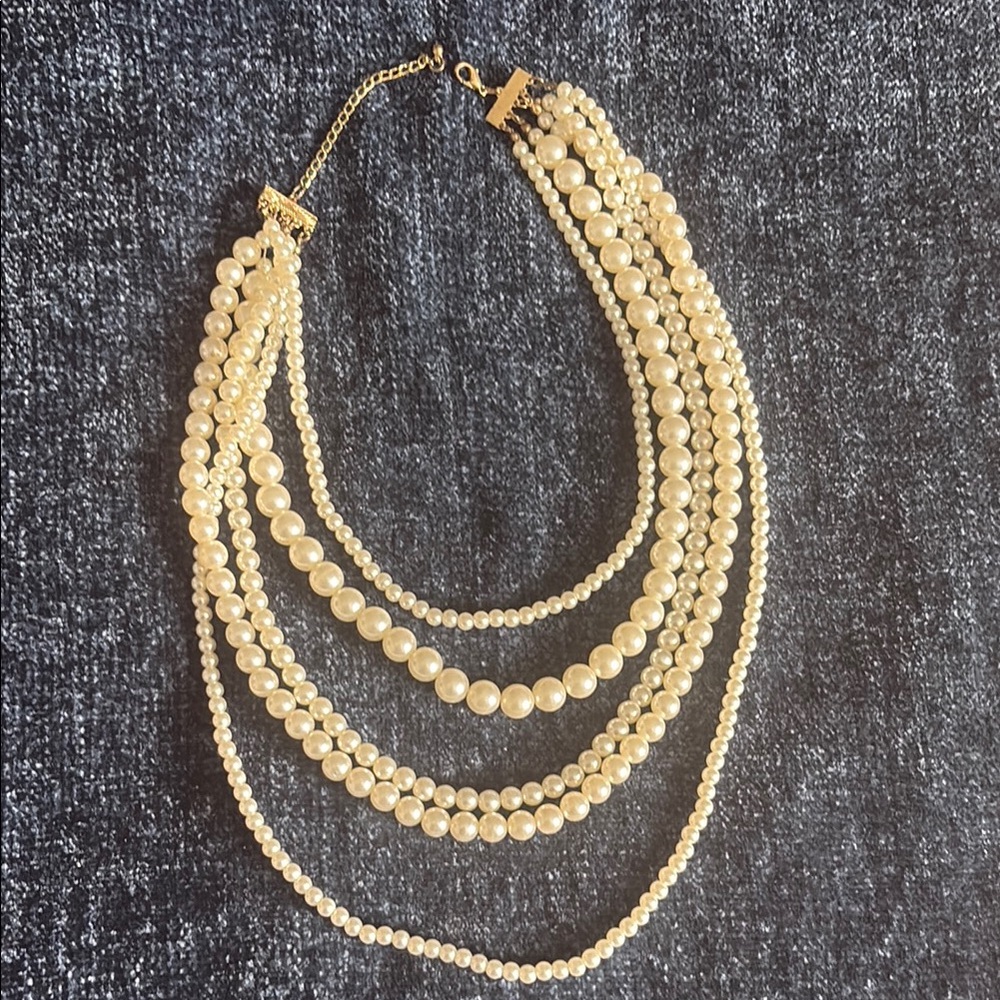 Multi-string Pearl Necklace